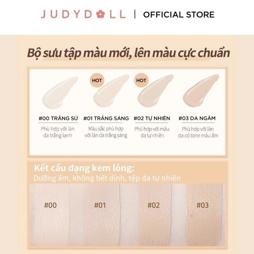 Kem Che Khuyết Điểm JUDYDOLL Che Phủ Siêu Nhẹ Giúp Hiệu Chỉnh Màu Da Triệt Sắc Kiềm Dầu Lâu Trôi Chống Thấm 24h