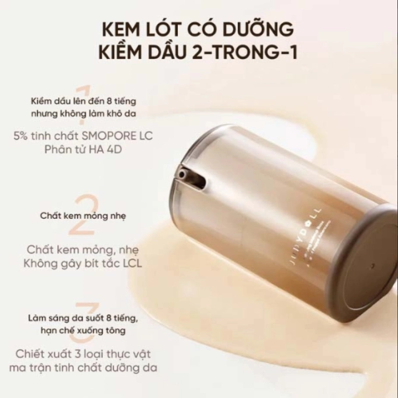 Kem Lót Judydoll Mattifying Makeup Base (NEW) 30G - Kiềm Dầu, Mịn Da, Lớp Nền Hoàn Hảo