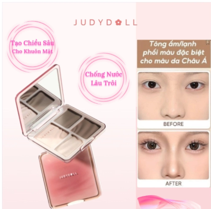 Bảng Highlight Tạo Khối JUDYDOLL 4 Màu Highlight Contour Palette Bắt Sáng Và Tạo Khối Tự Nhiên