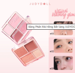 Bảng Phấn Má Hồng Bắt Sáng JUDYDOLL 4 Ô Tông Lì Đa Năng Mềm Mịn Trang Điểm Tự Nhiên Lâu Trôi