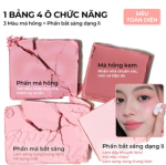Bảng Phấn Má Hồng Bắt Sáng JUDYDOLL 4 Ô Tông Lì Đa Năng Mềm Mịn Trang Điểm Tự Nhiên Lâu Trôi